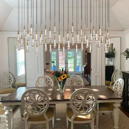 Raindrop Glass Linear Chandelier