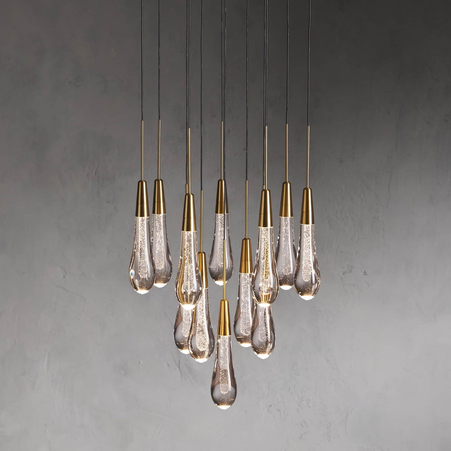 Raindrop Glass Round Chandelier