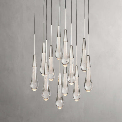 Raindrop Glass Round Chandelier