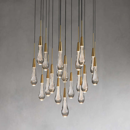 Raindrop Glass Round Chandelier