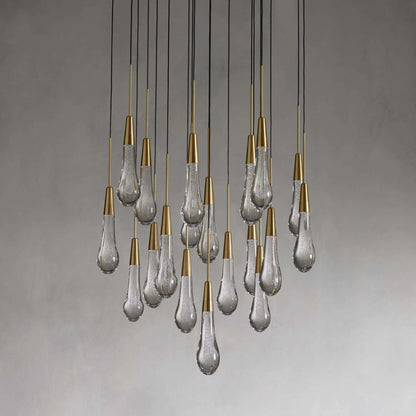 Raindrop Glass Round Chandelier