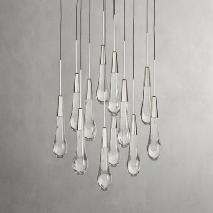 Raindrop Glass Round Chandelier