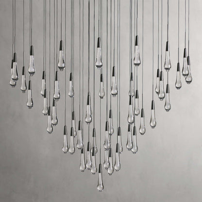 Raindrop Glass Round Chandelier