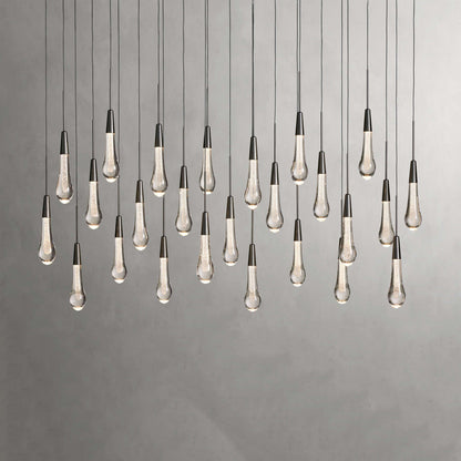 Raindrop Glass Linear Chandelier