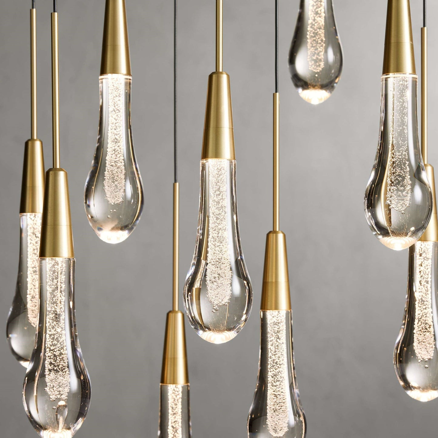 Raindrop Glass Linear Chandelier