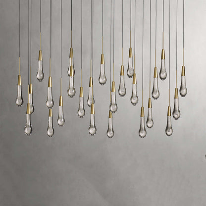 Raindrop Glass Linear Chandelier