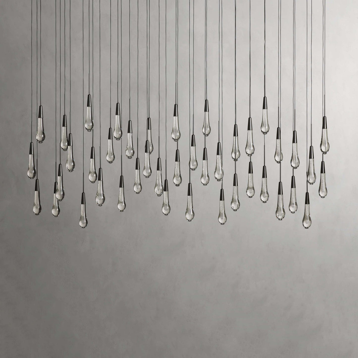 Raindrop Glass Linear Chandelier