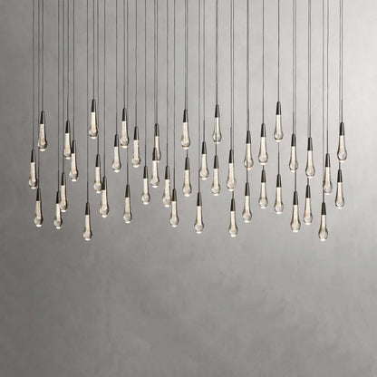 Raindrop Glass Linear Chandelier