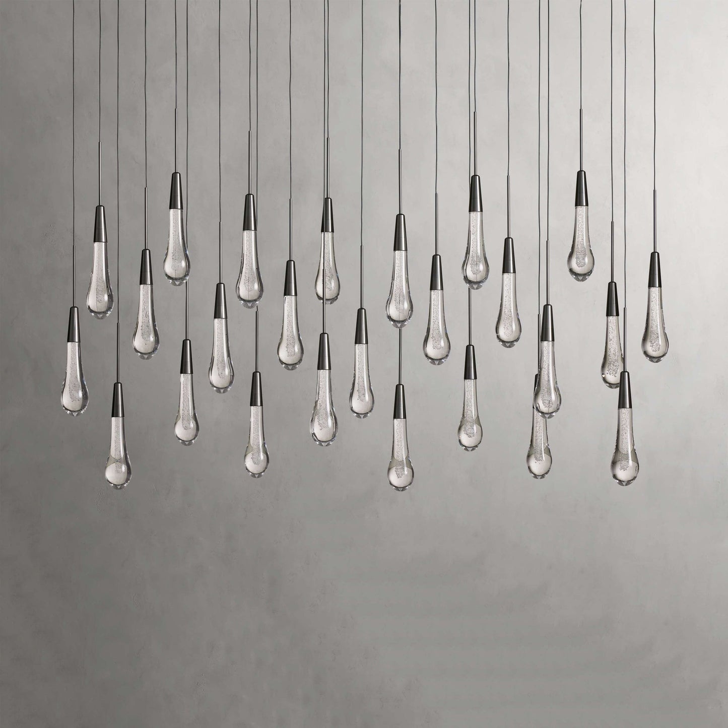 Raindrop Glass Linear Chandelier