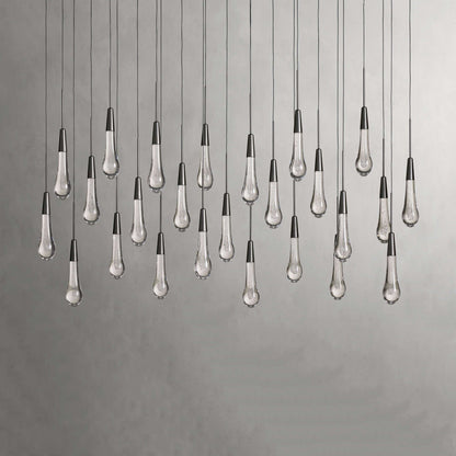 Raindrop Glass Linear Chandelier