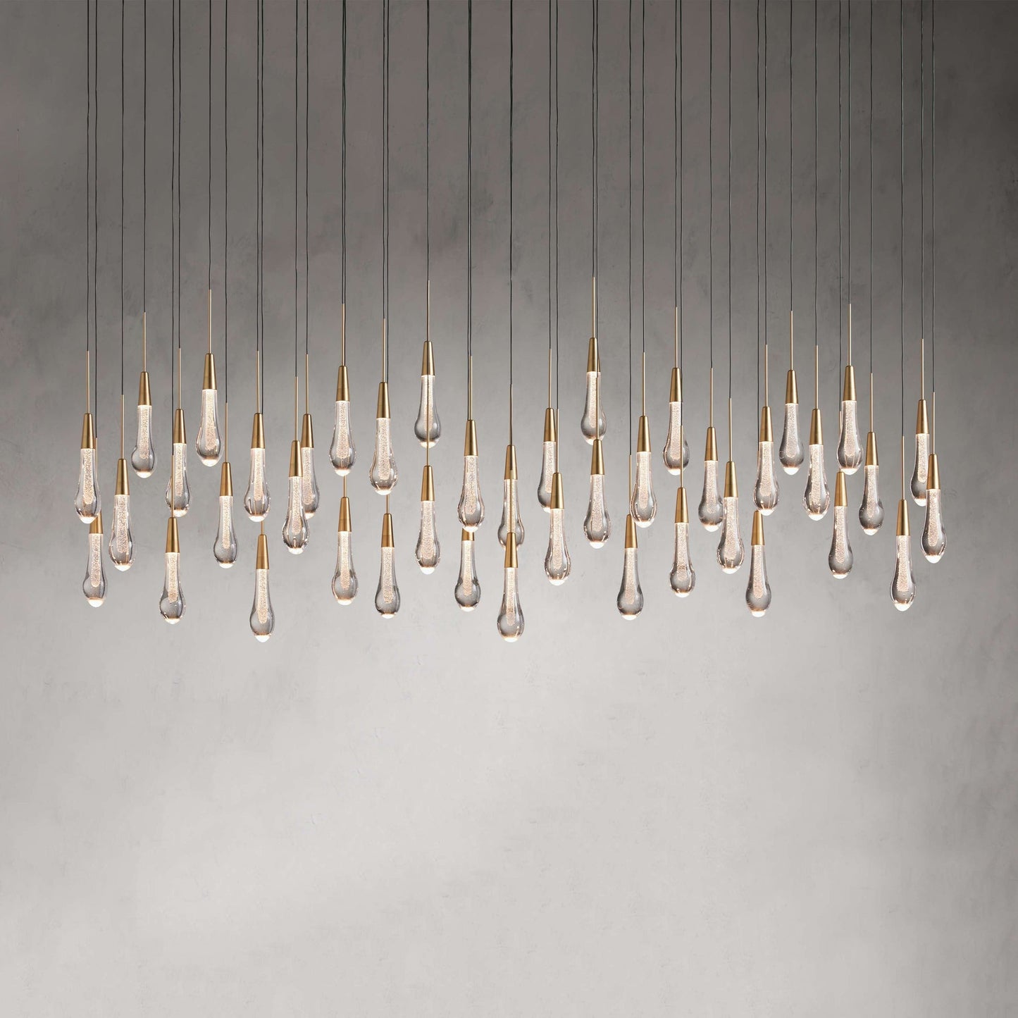 Raindrop Glass Linear Chandelier