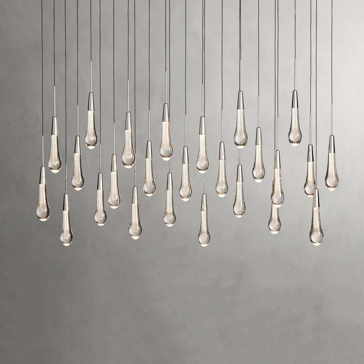 Raindrop Glass Linear Chandelier