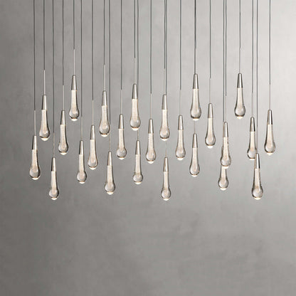 Raindrop Glass Linear Chandelier