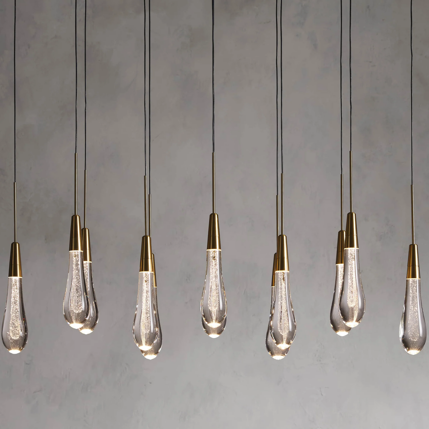 Raindrop Glass Linear Chandelier