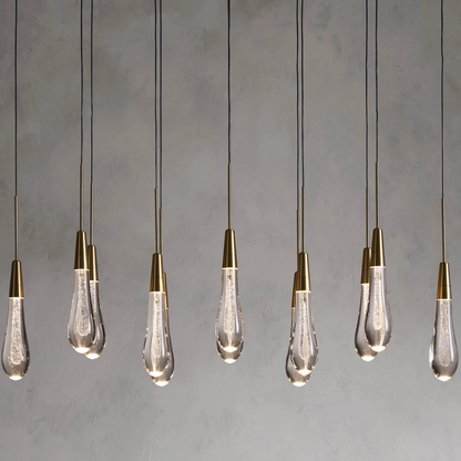 Raindrop Glass Linear Chandelier