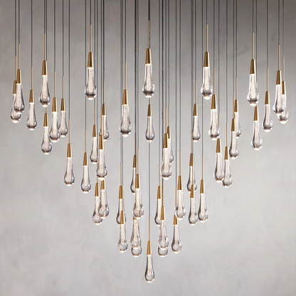 Raindrop Glass Round Chandelier