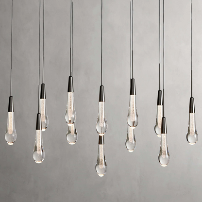 Raindrop Glass Linear Chandelier