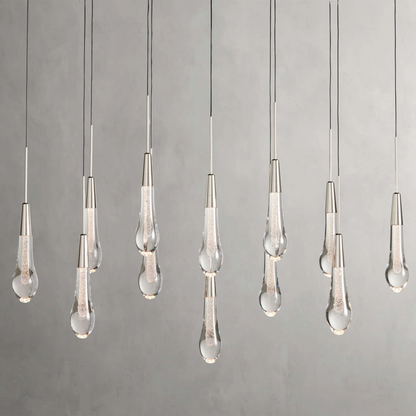 Raindrop Glass Linear Chandelier