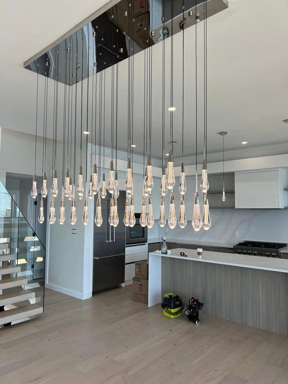 Raindrop Glass Linear Chandelier