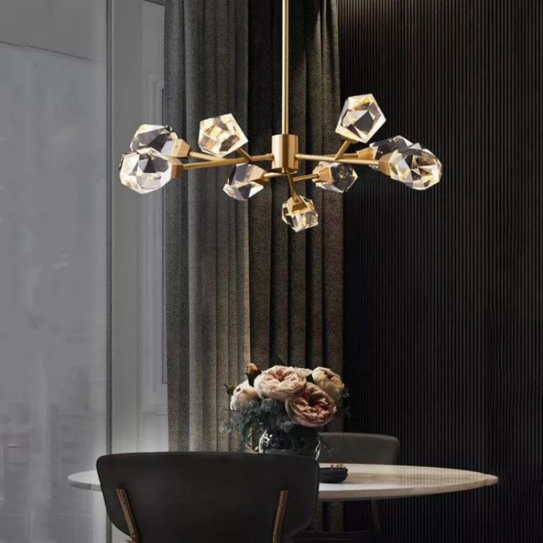 Angelia Faceted Oval Chandelier For Living Room - jchandelier