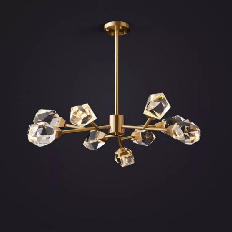 Angelia Faceted Oval Chandelier For Living Room - jchandelier