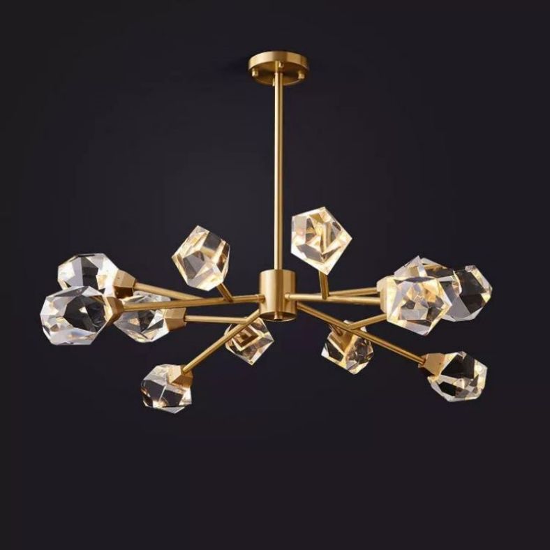 Angelia Faceted Oval Chandelier For Living Room - jchandelier