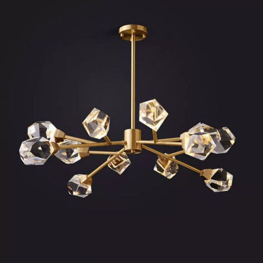 Angelia Faceted Oval Chandelier For Living Room - jchandelier