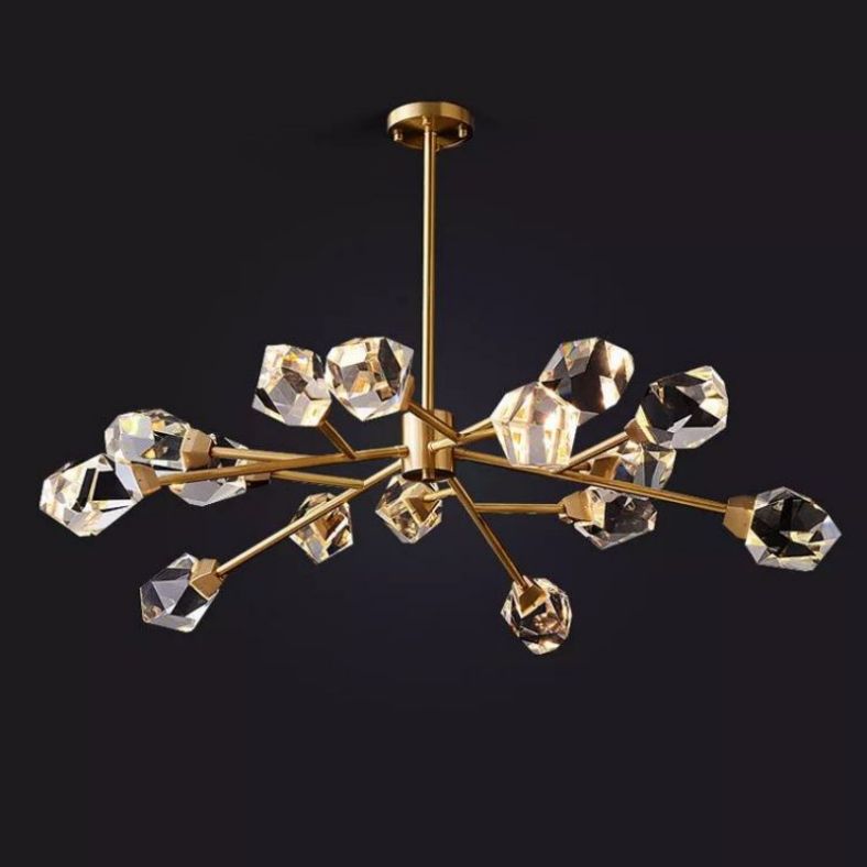 Angelia Faceted Oval Chandelier For Living Room - jchandelier