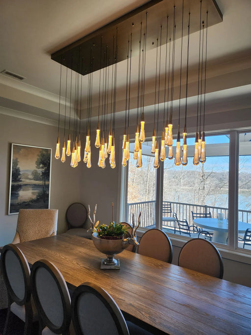 Raindrop Glass Linear Chandelier